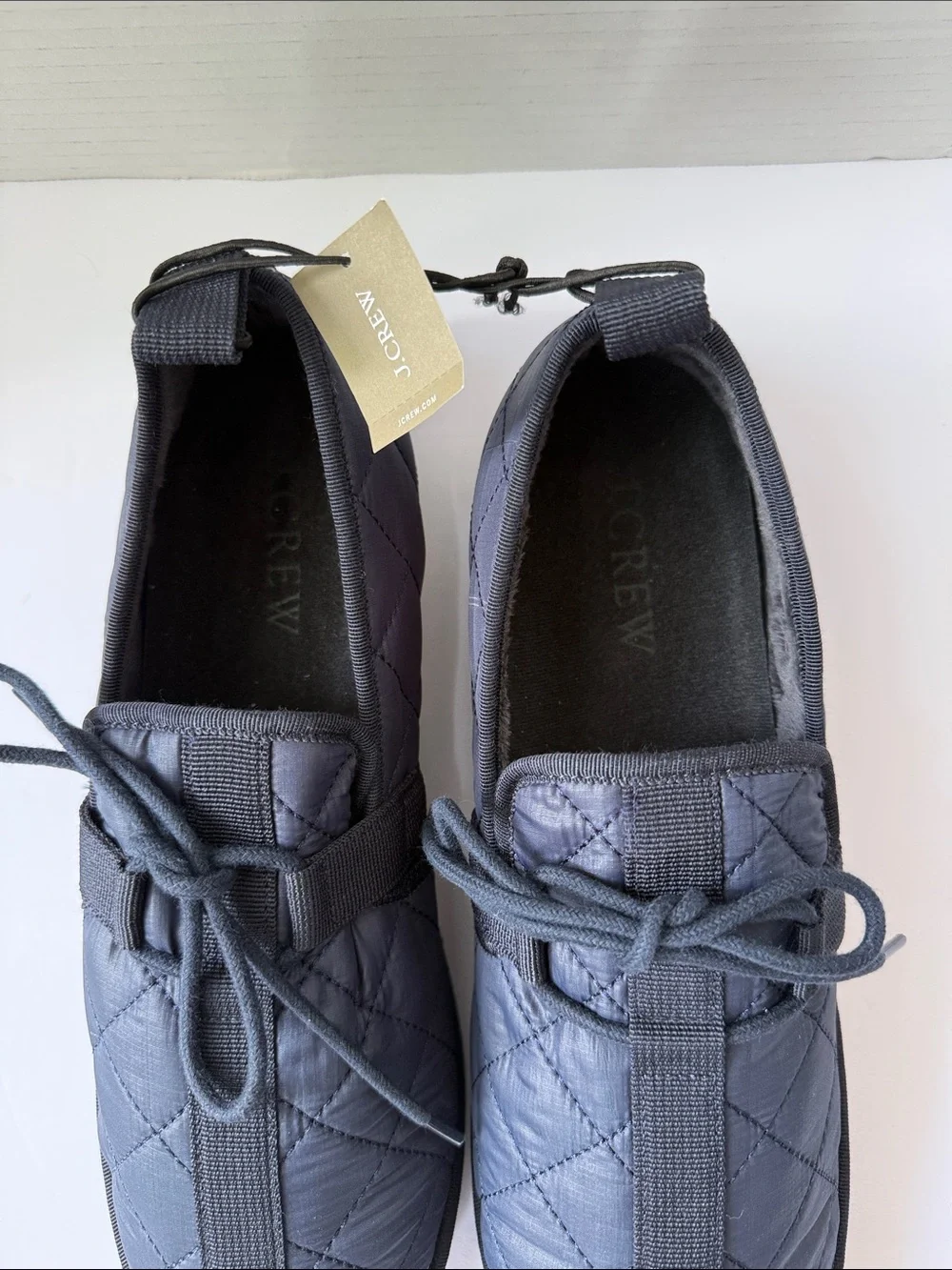 J. Crew Quilted Black Men’s Slip-On Lace Casual Shoes #610